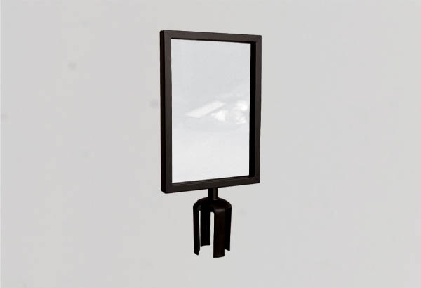 Porte affiche noir au format A4 vertical pour kit poteau de référence 854139 et 854140