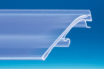 Porte-étiquette  tablette P25 extrudé transparent à clipser 40 x 100 mm