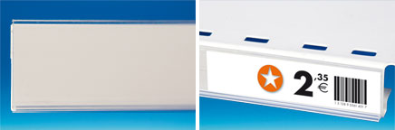 Porte-étiquette extrudé fond blanc mousse Adh. au dos 60 x 100 mm