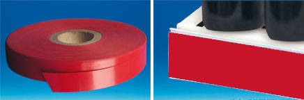 Bande déco porte-étiquette papier 'Rouge feu" 38 mm x 100 m feu