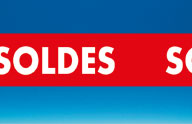 Bande déco porte-étiquette électro "Soldes" 34 mm x 50 m