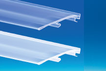 Porte-étiquette tablette P25 extrudé transparent à clipser 40 x 1318 mm