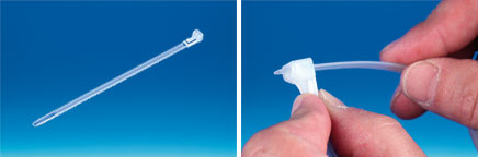 Attache nylon cranté réutilisable translucide 250 mm