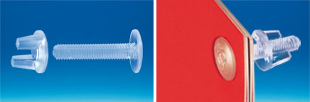Vis + écrou transparent ø 14 mm - serrage 1 à 23 mm