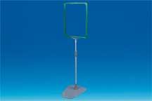 Kit cadre A4 vert socle métal tige télescopique 32 à 62 cm