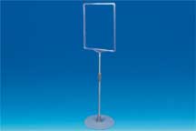 Kit cadre A4 transparent socle métal et tige télescopique de 370 à 650 mm