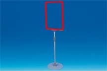 Kit cadre A4 rouge socle métal rond télescopique 32 à 62 cm