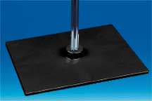 Socle rectangle plastique noir pour cadre PVC