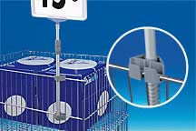 Kit pied tige pour bac avec fixation sur fil - Tige 270 à 550 mm - Transparent