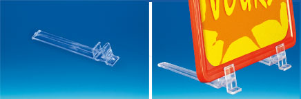 Petit socle transparent incliné à poser pour cadre PVC