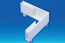 Pied double pour display blanc angle fixe