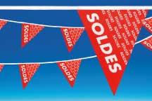 Guirlande en polyéthylène 29 fanions "Soldes"