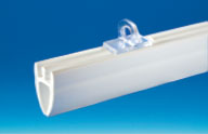 Profil rail ovale PVC blanc 600 mm