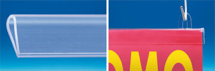 Profil "U" pinçant PVC transparent 600 mm