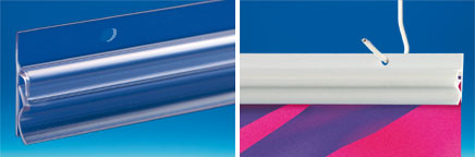 Profil clippant en PVC  transparent perforé 420 mm