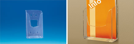 Porte-brochures mural injecté simple bac format 1/3 A4