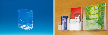 Porte-brochures mural injecté simple bac large 1/3 A4
