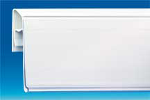 Porte-étiquette incliné tablette fil extrudé fond blanc 40 x 995 mm