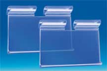 Porte-étiquette broche extrudé transparent 40 x 65 mm encoche 10.5 mm