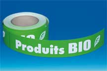 Bande déco porte-étiquette papier "Produits BIO" 38 mm x 50 m