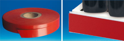 Bande déco porte-étiquette papier "Rouge tomato" 38 mm x 100 m
