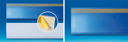 Porte-étiquette extrudé transparent Adh. au dos 80 x 1330 mm