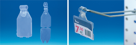 Porte-étiquette broche double extrudé transparent 28 x 30 mm ø fil 5 mm