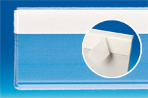 Porte-étiquette extrudé transparent mousse Adh. au dos 40 x 1000 mm