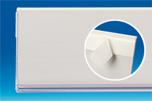 Porte-étiquette extrudé fond blanc mousse Adh. au dos 40 x 1000 mm