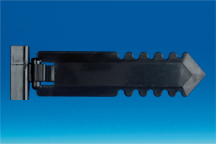 Pique avec pince plate orientable noire en PVC tige 110 mm