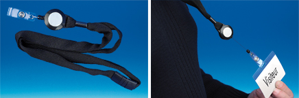 Badge lacet pince clip et enrouleur - Lacet de 40 cm