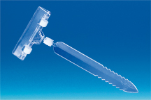 Pique avec pince ressort orientable transparent en PVC tige 140 mm