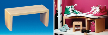 Podium U en hêtre 30 x 15 x 15 cm