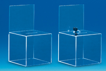 Urne acrylique petit format avec porte-visuels et serrure