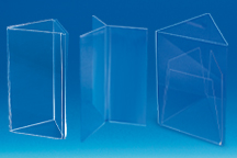 Porte-visuel PET 3 faces A4 en triangle