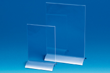 Porte-visuel deux faces base aluminium - vertical A4