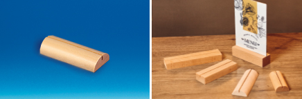Socle bois arrondi une rainure pour format A6 23 mm