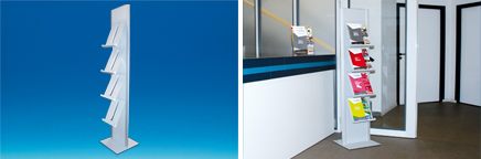 Totem métal pour porte-brochures en 167.4 cm