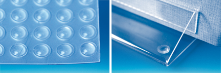 Butée demi-sphère transparente adhésive Ø 8 mm en feuille