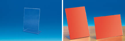 Porte-visuel incliné PET transparent format A6 vertical