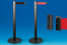 Poteau de balisage noir à sangle retractable noir 2m