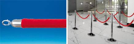 Cordon de 1.50 m pour poteau de guidage de référence 854201 - Velours rouge