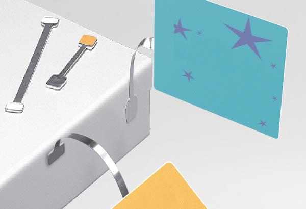 Twister métal 75 mm en vrac - 3 adhésifs permanents