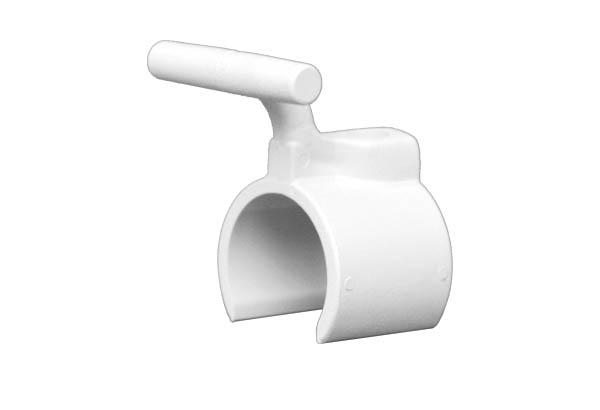 Embout broche perroquet pour tube de Ø 19 mm et support de 28 mm - Blanc