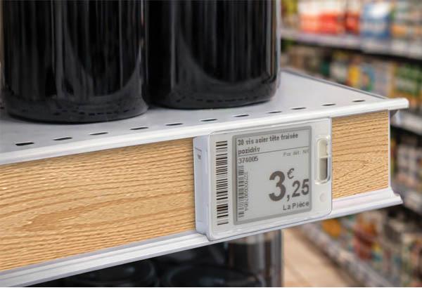 Bande décorative pour rail étiquette électronique de 50 m x 34 mm - Imitation bois