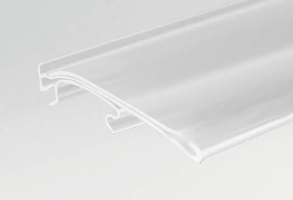 PE extrudé transparent pour tablette gorge en C - 46 x 1318 mm