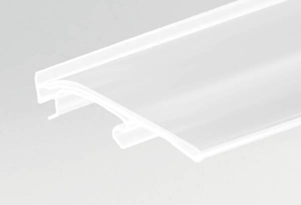 PE extrudé blanc pour tablette gorge en C - 38 x 1318 mm