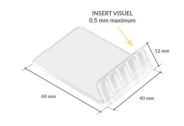 Socle incliné pinçant à poser de 60 x 40 mm - Hauteur de 12 mm