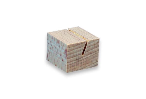 Mini socle carré de 25 x 25 x 20 mm en bois - Rainure inclinée