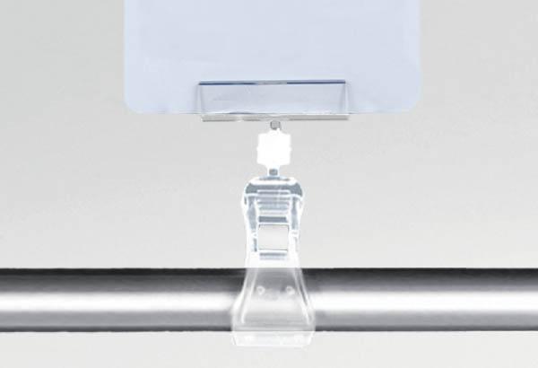 Pince plate base tube extérieur - 50 x 12 mm  Transparent